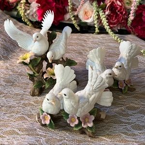 Porcelain set of dove birds